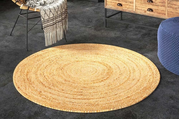Rond vloerkleed PURE NATURE 120cm Jute handgeweven platgeweven - 44433