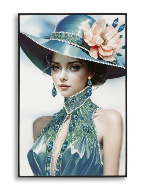 SCHILDERIJ OP DOEK GELAKT PAM MET LIJST -B- CM 62X4X92