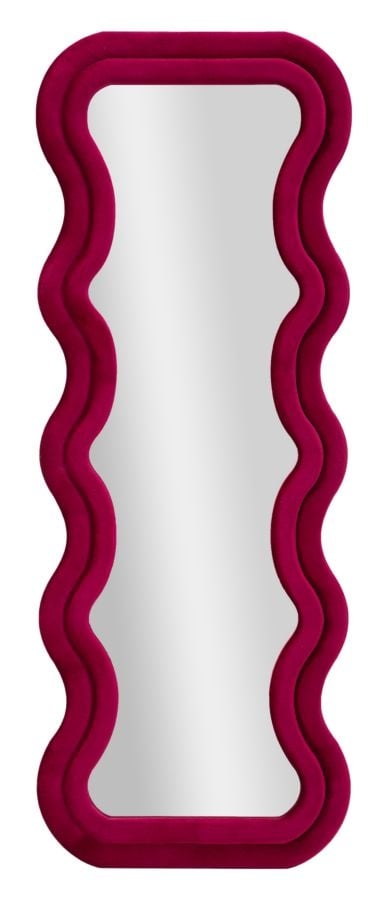 WANDSPIEGEL EMILY VELVET FUCHSIA CM 60X6X160 ( AFMETING BINNENSPIEGEL CM 42X144)